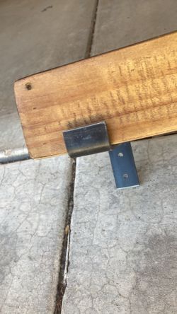 Two West Elm wood/Black Rod Iron Shelves