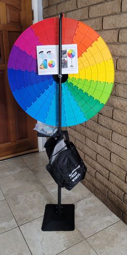 32" Spinning Prize Wheel with Stand and Shelf, Adjustable Height