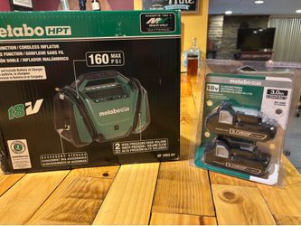 Metabo 18v inflator and 2x Metabo 3.0 amp batteries