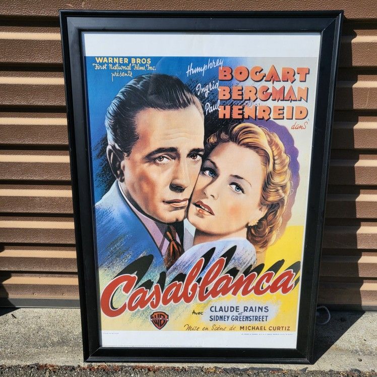 1992 Vintage Casablanca WB Movie Poster