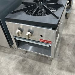 Flamaster FLM-SP-1 18” NG/LPG Stock Pot Range, 1 Three Ring Burner, 80,000 BTU  