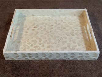 Mother of Pearl Inlay Decorative Serving Tray 13"x10"