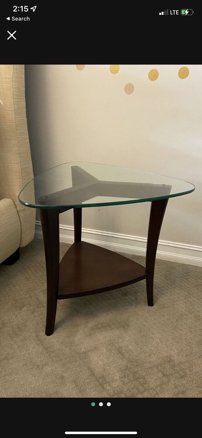 Triangular Side Table - Triangle Accent Table / Side Tabke