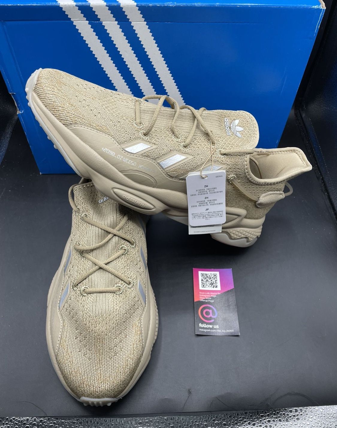 New Adidas Ozweego Knit Hemp Silver Metallic Size 12 And 13