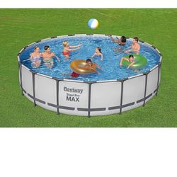Bestway Steel Pro MAX 18 Foot x 48 Inch Round Metal Frame Above Ground Outdoor Swimming Pool Set with 1,000 Filter Pump, Ladder, and Cover
New
400$ 
P
