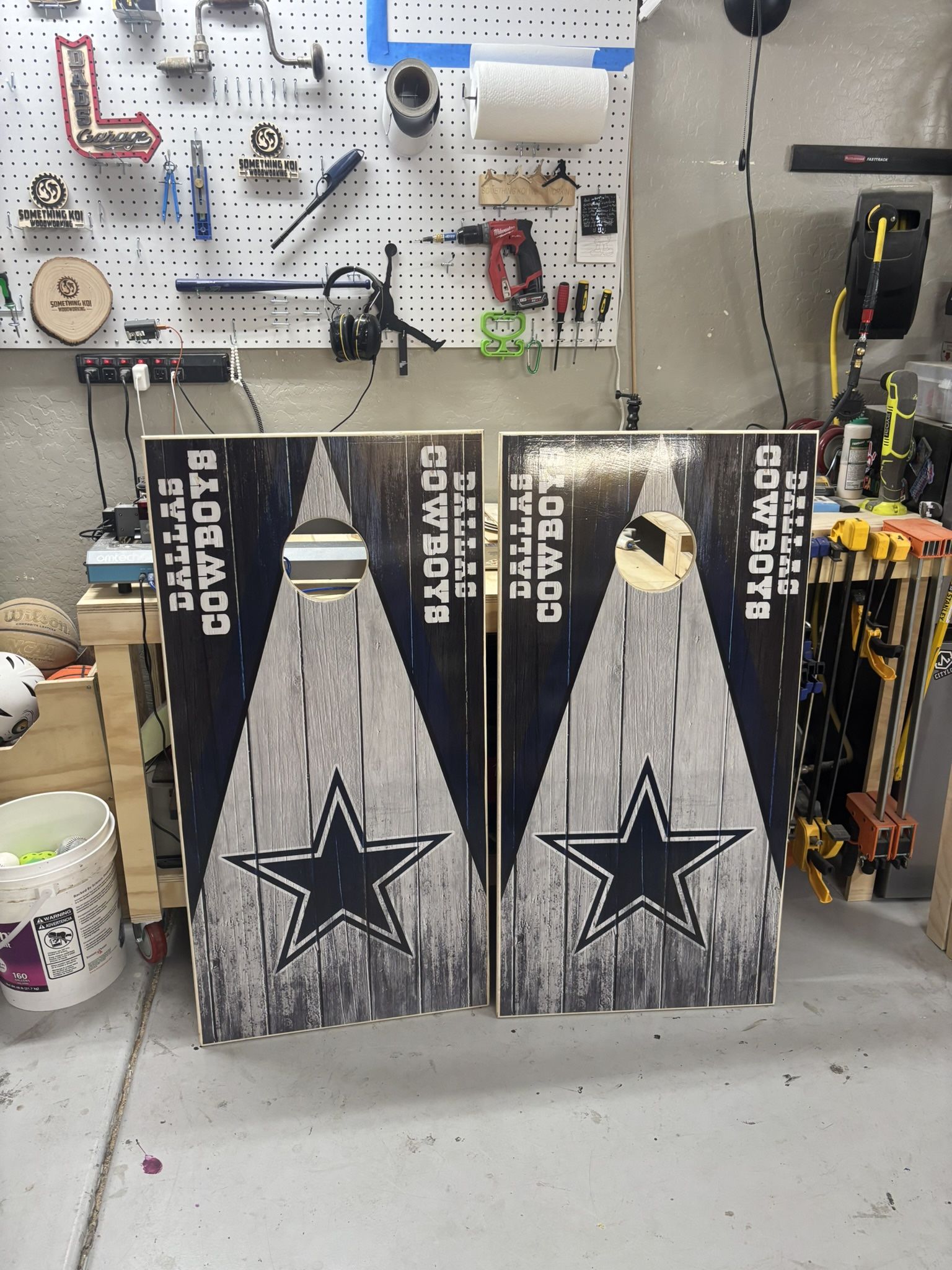 Custom Blue & Silver Star Cornhole Set – Handmade & Game Ready