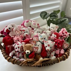 Valentine Collectible TY Beanie Babies With Tags
