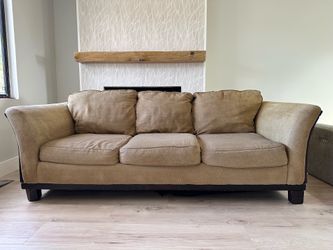 WOW!!!! ETHAN ALLEN PLUSH TAN COUCH with Upgraded Scotch Gard Stain Protector!!!!