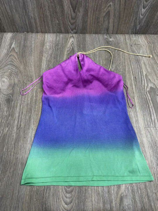 NEW Ralph Lauren Designer Silk Multicolor Halter Top - Size S