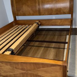 Solid Wood King Bed Frame – Cherry Finish