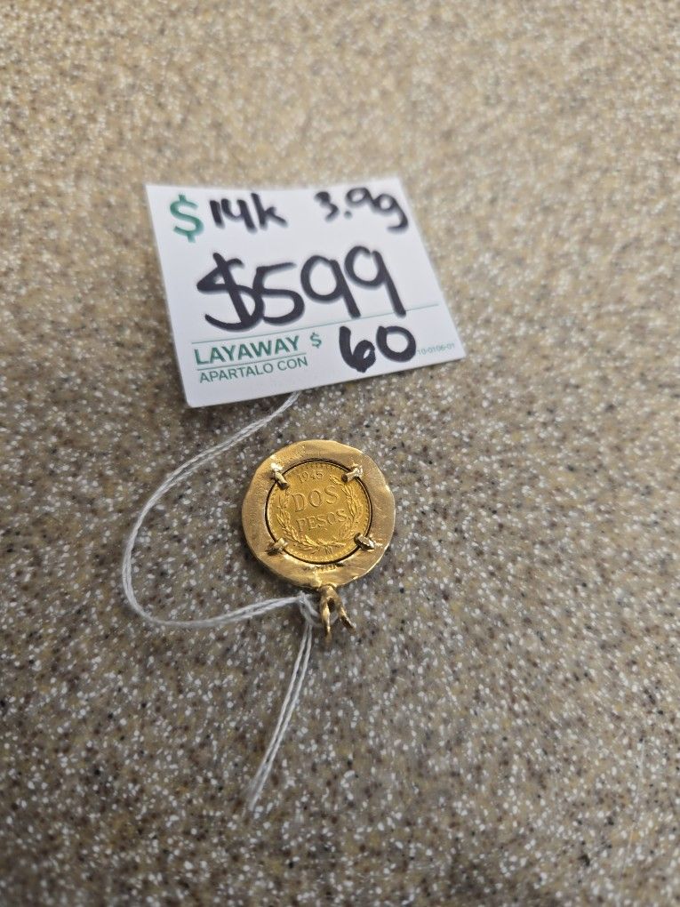 14k Gold Mexican Peso