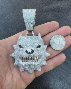 HUGE 3.5" 🔥🔥Angry Pitbull🔥🔥 Pendant 14k Gold Plated Super Iced Out w/Simulated Diamonds Hip Hop, Rapper🔥🔥