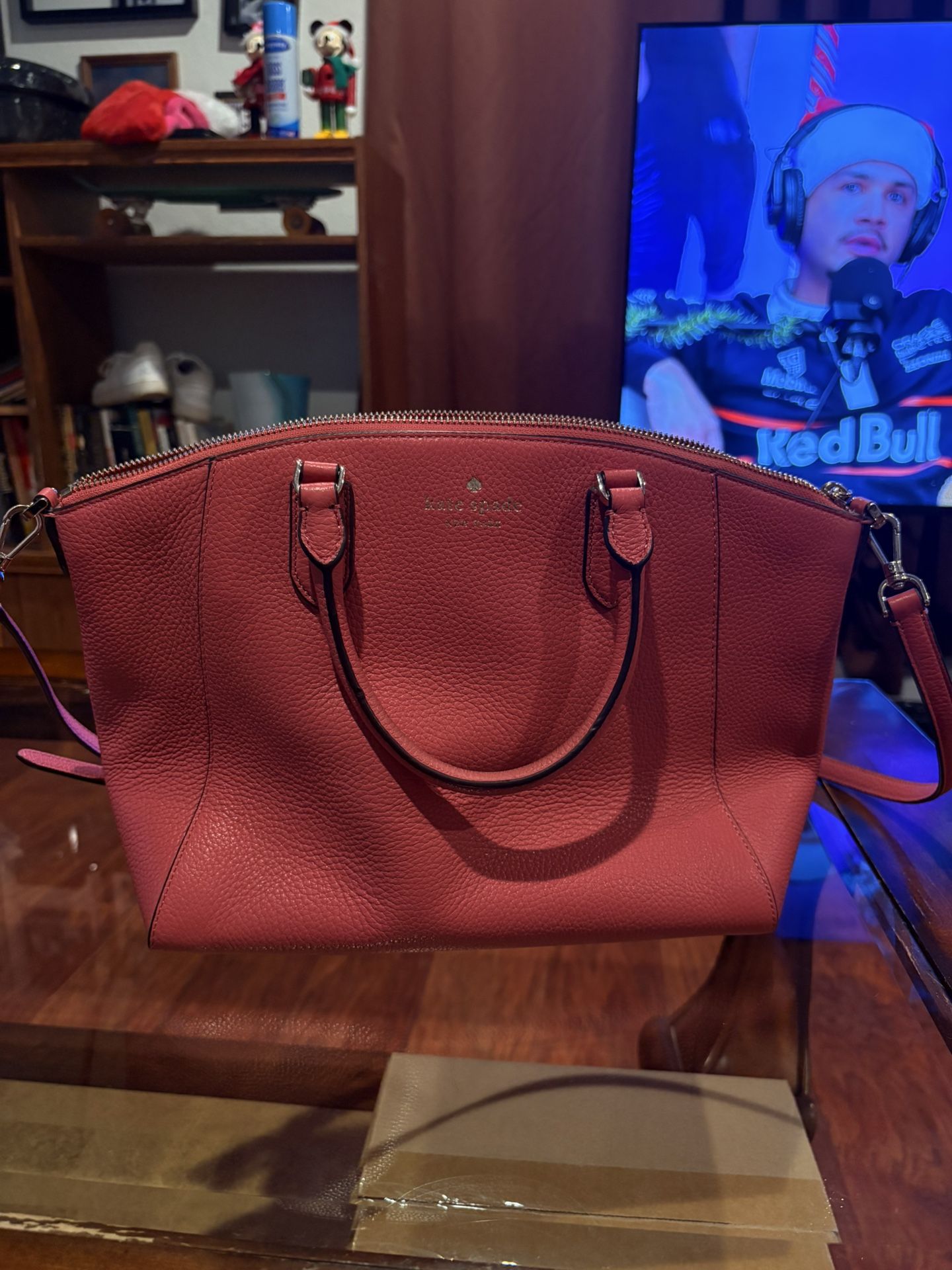 Kate Spade Parker medium satchel in pink pebbled leather