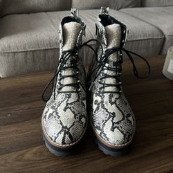 Snakeskin Combat Boots
