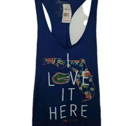 Florida Gators University Of Florida Halter Tank Top Women’s Size L Blue New Wit Tags