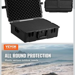 VEVOR Weatherproof Hard Case, Heavy Duty Protective Dry Box with Pre-cut Foam, and Retractable Pull Handles for Travel, Hunting, Military, Tactical, I