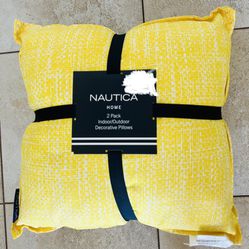 ~NWT NAUTICA Home 2-Pack Decorative Pillows Canary Yellow