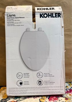 NEW Kohler Layne Quiet-Close Elongated Toilet Seat – White – Quick Release