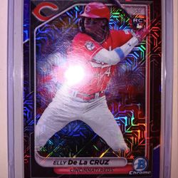 2024 BOWMAN CHROME ELLY DE LA CRUZ PURPLE VARIATION MEGA MOJO ROOKIE BASEBALL CARD /250