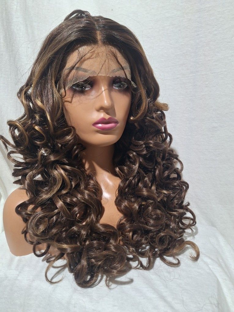 Human Hair Blend Lace Front Wig