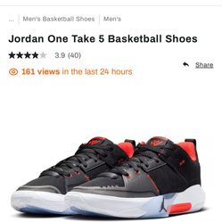 Jordan One Take 5 Basketball Shoe. ( Size 10 Men’s  )
