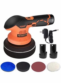 Cordless Car Buffer Polisher Kit 6 Variable Speed Orbital Dual Action Sander 12V