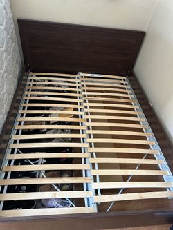 High bed frame/2 storage boxes IKEA