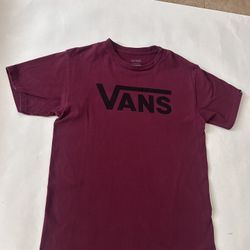 Vans Burgundy Classic  FIt T-Shirt Size Small