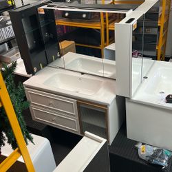 On Sale!! Inbox Combo 40” Floating Wooden Vanity, Medicine Cabinet & Sink