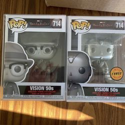 FUNKO POP MARVEL WANDAVISION VISION 50s #714 Common & CHASE BUNDLE w/ Protector  + alligator Loki Funko Pop