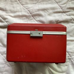 Vintage Echolac Train Case - Red Train Case - Vintage Luggage - Makeup Case - Travel Suitcase - Storage