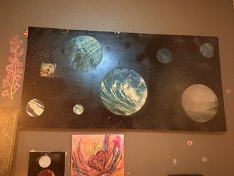 Original Blacklight Space Art Canvas (Handmade 8x10