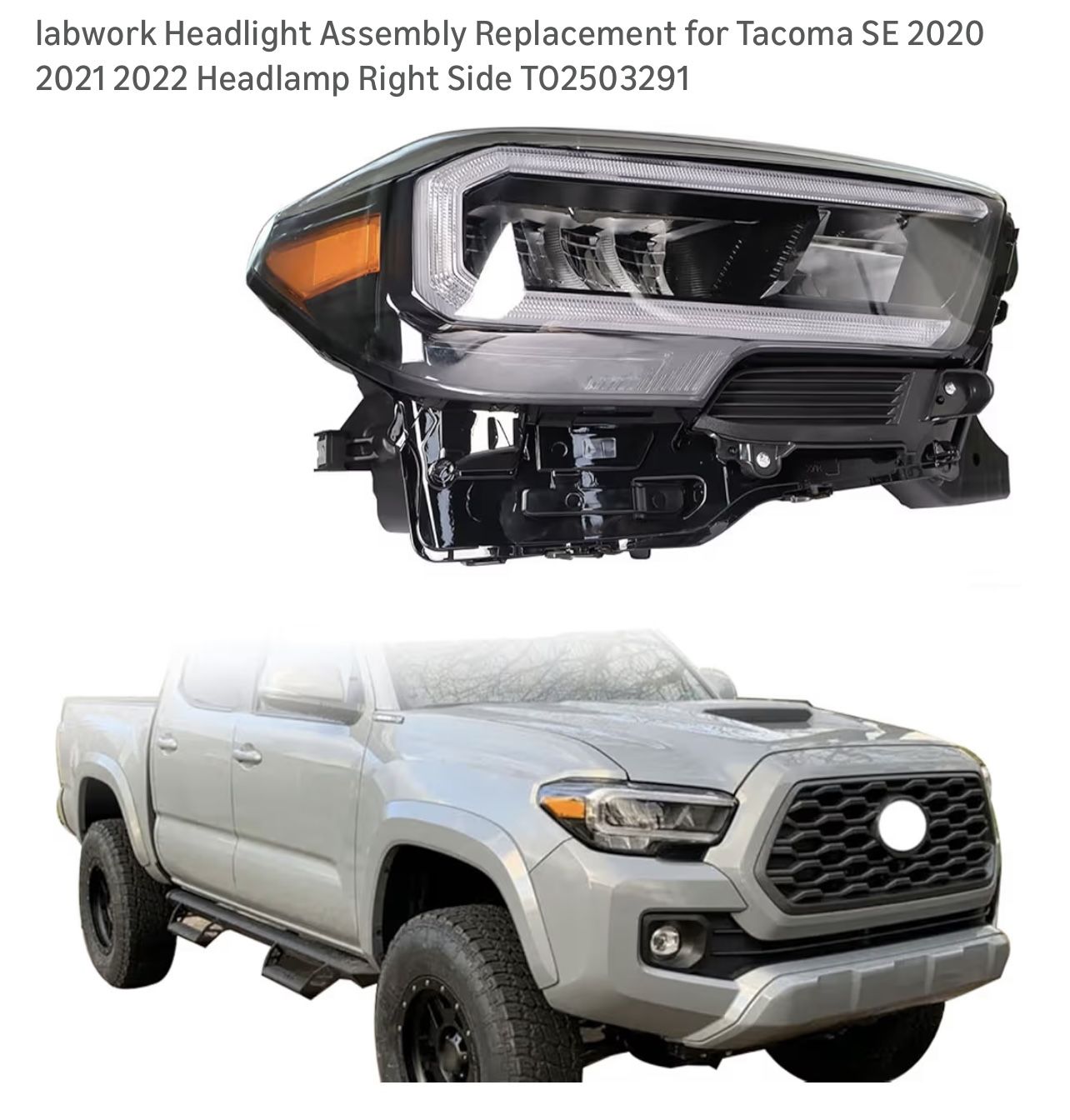 $100 Brand New labwork Headlight Assembly Replacement for Tacoma SE 2020 2021 2022 Headlamp Right Side Passenger Side