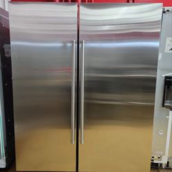Sub-Zero 36" Refrigerator and 30" Freezer with Stainless Steel Panels
