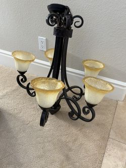Free Rustic Wrought Iron Hanging Lamp