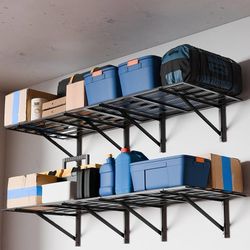 2 Pack 2x6ft Heavy Duty Garage Wall Shelving, 1600LB Weight Capacity, 24"x72" Adjustable Commercial Grade Steel Storage Rack for Garage, Basement, War