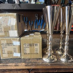 Flower Trumpet Gold Vases