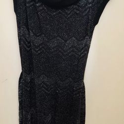 Glo  Juniors Sweater Dress With Belt LARGE Black