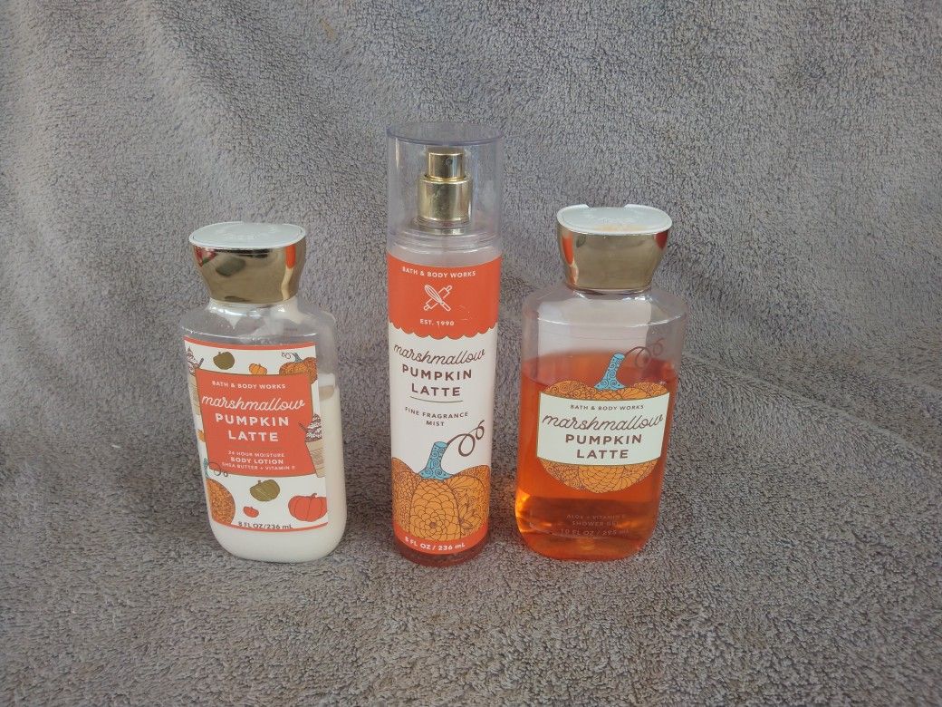 Bath & Body Works marshmallow pumpkin latte bundle