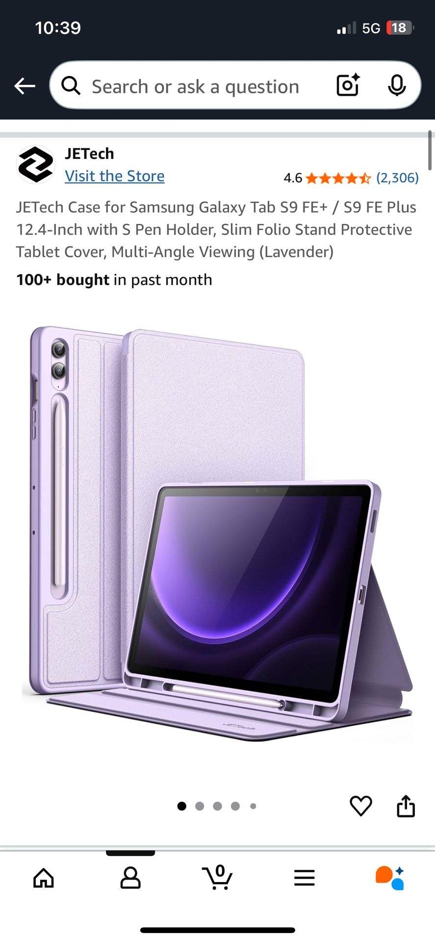 JETech Case for Samsung Galaxy Tab S9 FE+ / S9 FE Plus 12.4-Inch