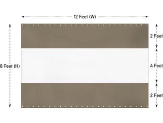 12x8 Ft Tan and White Striped Banner