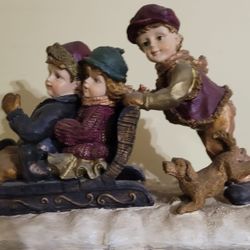 Kids On Sleed Decoration