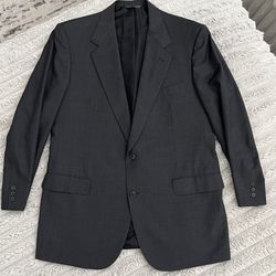Brooks Brothers Golden Fleece 100% Wool Charcoal Suit Jacket 45R 6 / ~L Hand-Tailored in Italy