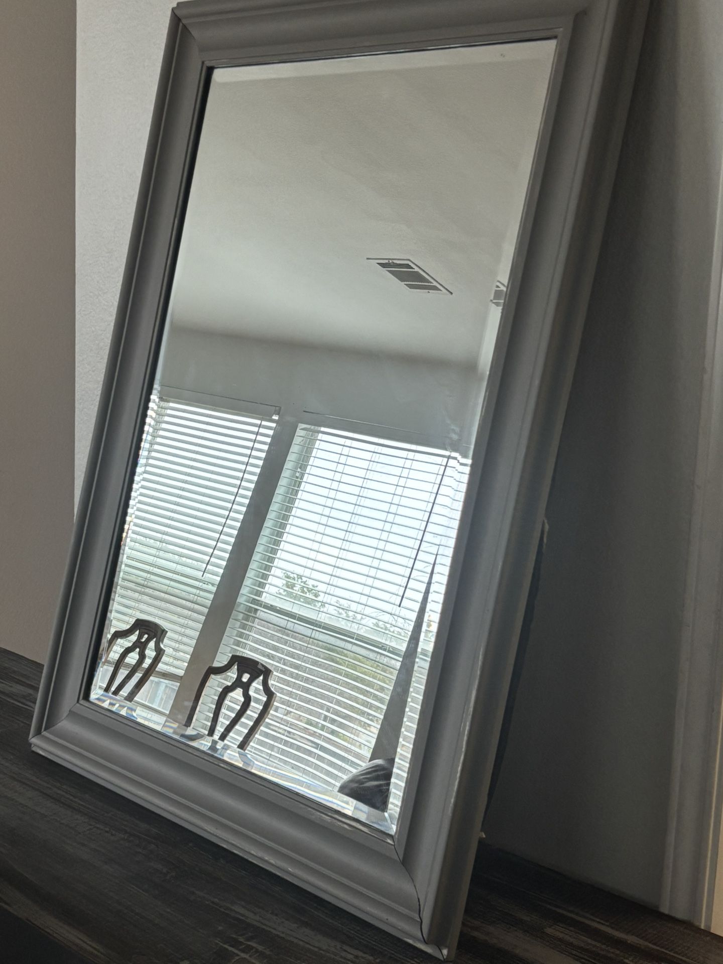 Gray wooden Framed Mirror