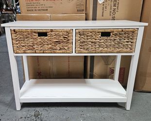 Charming Wicker Hallway Table