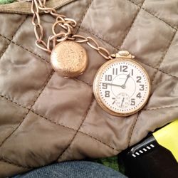 1800s Gold Waltham Pocket Watch With Sovreign Holder