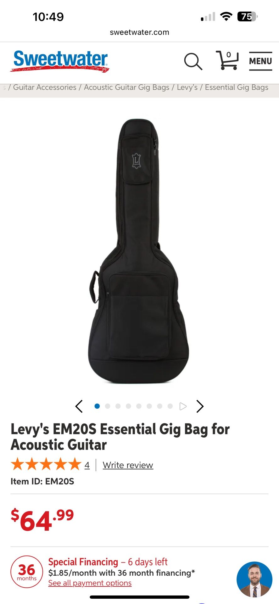 Levy’s Acoustic Guitar Bag