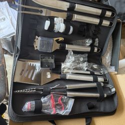 BBQ Grill Tool Set – Stainless Steel, New in Case