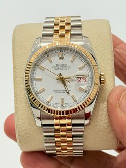 2006 Rolex 36mm Factory White Roulette Dial Model 116233