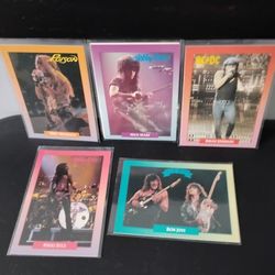 Vintage Rock N Roll Collectable Cards 6 of them Great Condition Rare